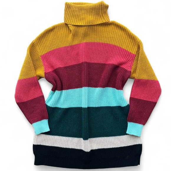 FARM Rio Sweaters - Farm Rio De Janeiro for Anthropologie Multicolor Striped Turtleneck Sweater XS P